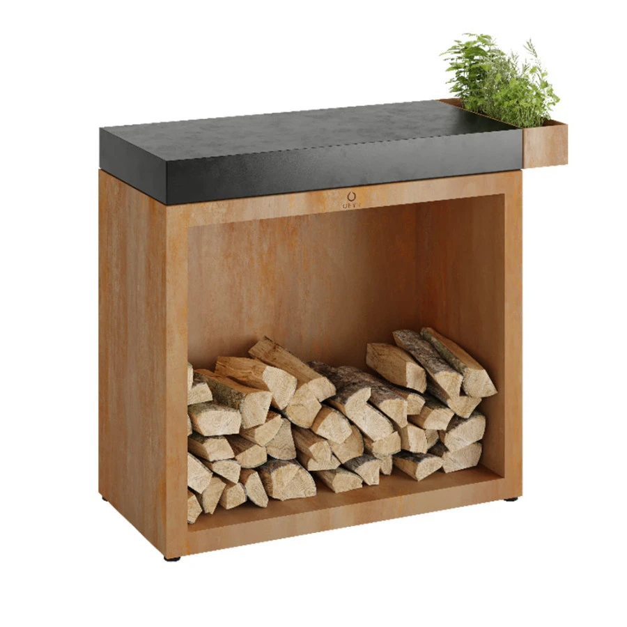 Billot Corten Et Céramique 90 Cm - Ofyr 3 Billot Corten Et Céramique 90 Cm - Ofyr