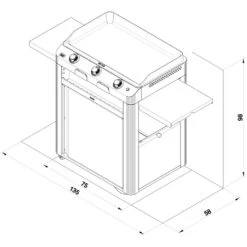 Combo Plancha Gaz Fusion 75 Inox Marin 3 Brûleurs + Chariot - ENO -Cuisine Bbq combo fusion 75 inox eno 2020000038122 5