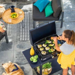 Combo Plancha Gaz Adela Bleu 260 Chariot + Capot - Le Marquier -Cuisine Bbq combo plancha gaz adela bleu celeste 260 capot protection 3339380157637 2