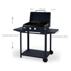 Combo Plancha Gaz Adela Bleu 260 Chariot + Capot - Le Marquier -Cuisine Bbq combo plancha gaz adela bleu celeste 260 capot protection 3339380157637 3