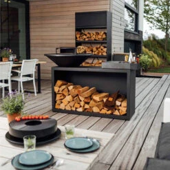 Brasero OFYR Island Noir 100 Céramique + Housse -Cuisine Bbq island noir 100 100 ceramique gris fonce 2020000019985 2