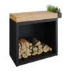 Billot Noir 90 Cm Bois De Teck - OFYR -Cuisine Bbq ofyr billot range bois noir teck 90 cm 2020000022053