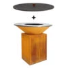 Pack Brasero Classic 100 Corten + Couvercle - OFYR -Cuisine Bbq pack brasero plancha classic 100 corten couvercle 2020000033660