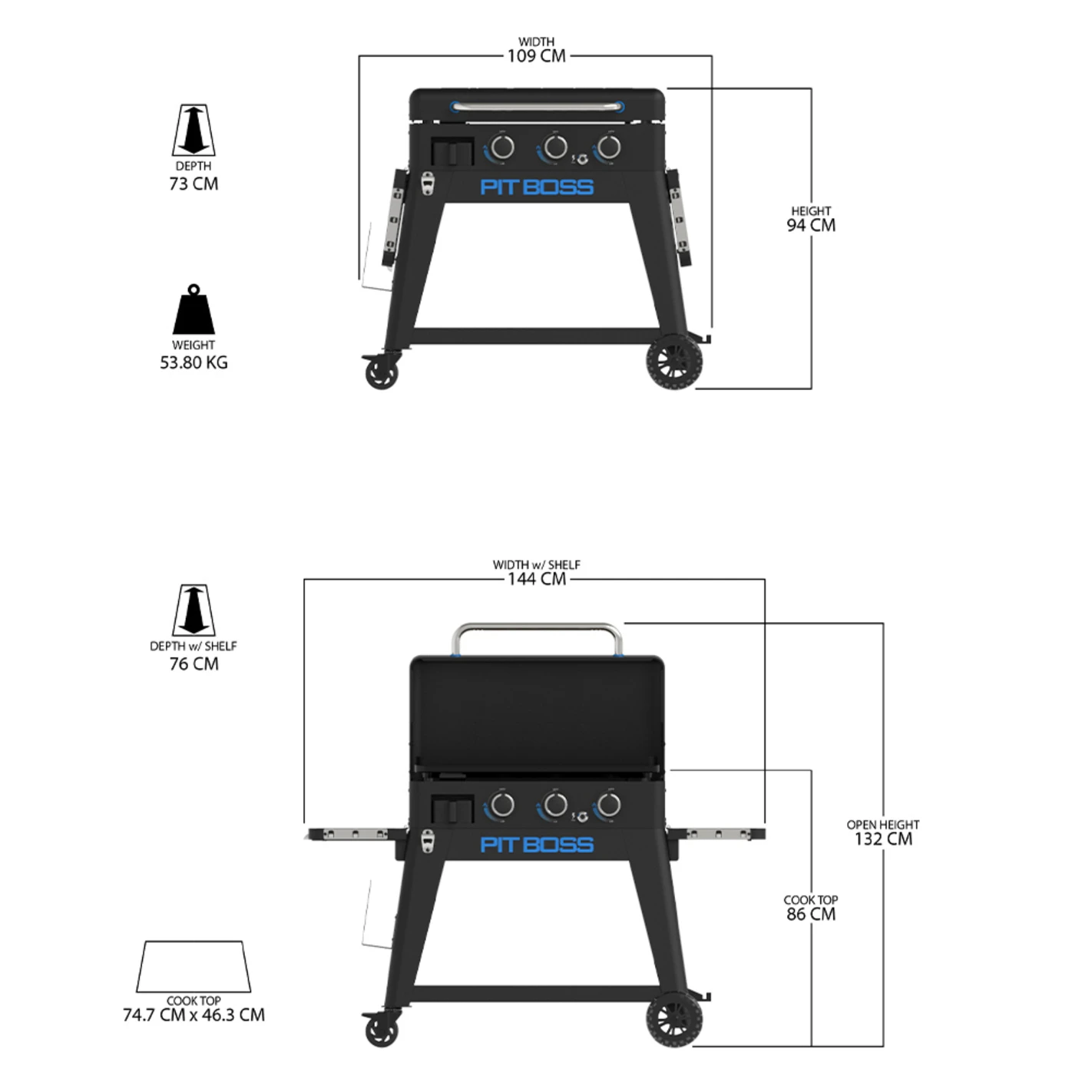 Plancha Gaz Ultimate 3 Brûleurs + Chariot - Pit Boss* 8 Plancha Gaz Ultimate 3 Brûleurs + Chariot - Pit Boss* – Image 7