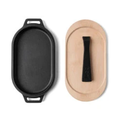 Poêle Ovale Fonte + Manche Amovible + Base En Bois - Ooni -Cuisine Bbq poele ovale fonte ooni 5060568342023 2