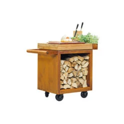 Table De Mise En Place Corten Pro 65 Teck - Ofyr -Cuisine Bbq table corten pro 65 teck ofyr 2020000022060 2