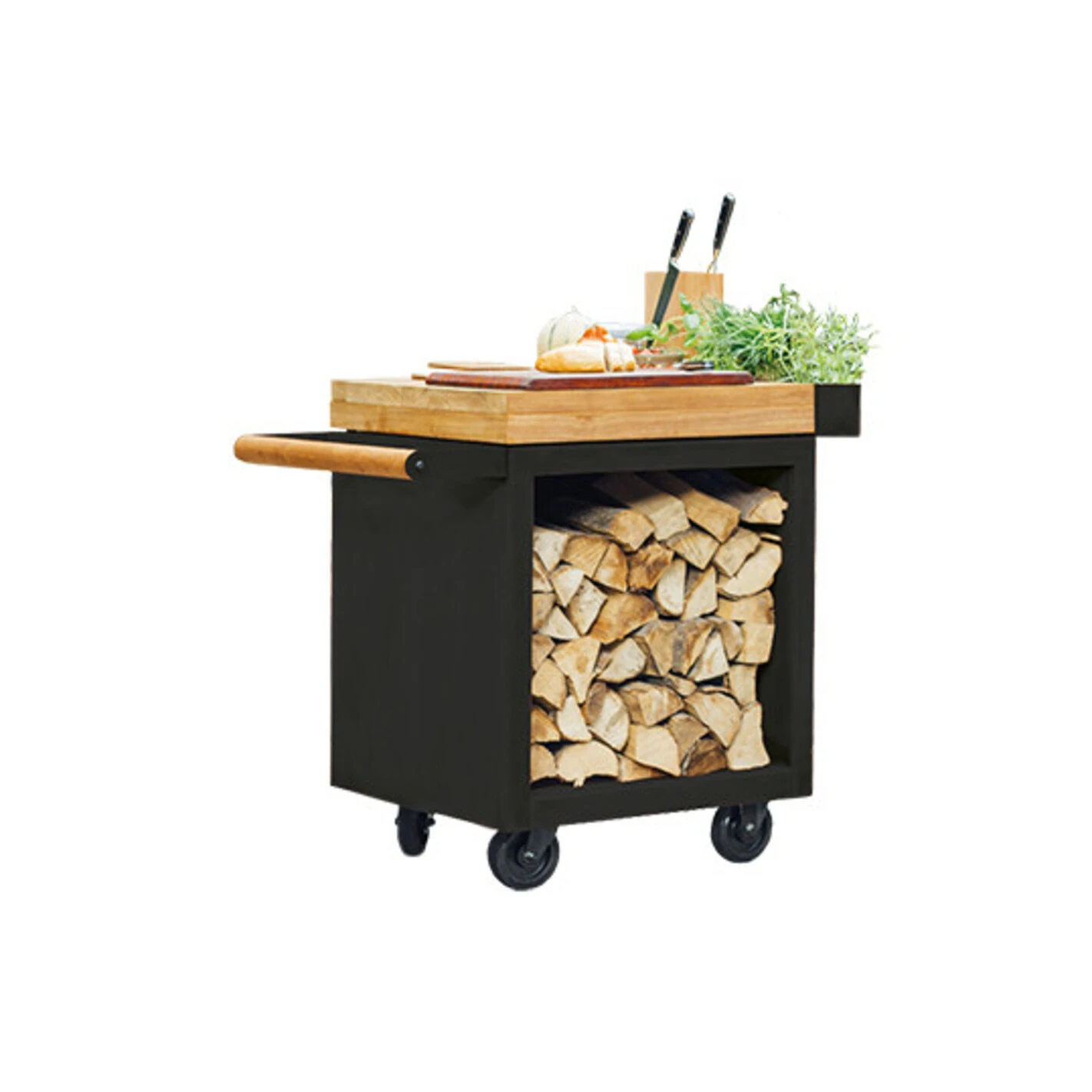 Table Mise En Place Noire Pro 65 Bois De Teck - Ofyr 5 Table Mise En Place Noire Pro 65 Bois De Teck - Ofyr – Image 3