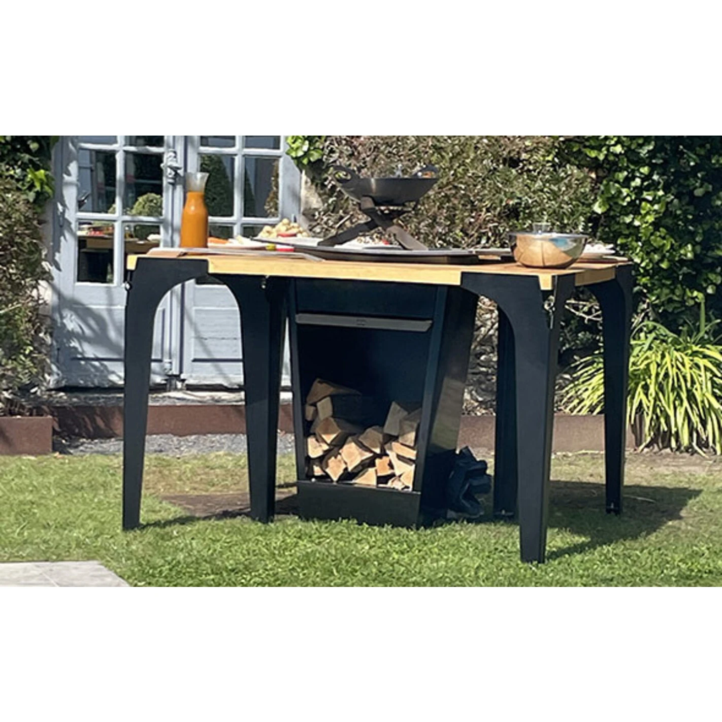 Tables Acacia En L (x2) Pour Brasero Plancha - Le Gooker 4 Tables Acacia En L (x2) Pour Brasero Plancha - Le Gooker – Image 2