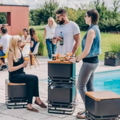 Tablette Pour Brasero Cube En Bambou - Höfats -Cuisine Bbq tablette bambou cube hofats 4260447330146 7